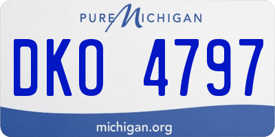 MI license plate DKO4797