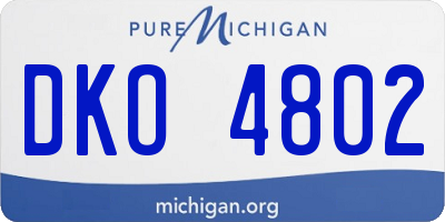 MI license plate DKO4802