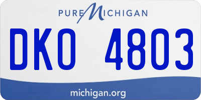 MI license plate DKO4803