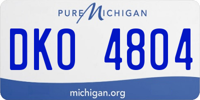 MI license plate DKO4804