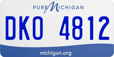MI license plate DKO4812