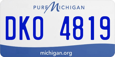 MI license plate DKO4819