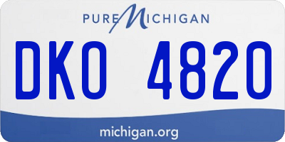 MI license plate DKO4820