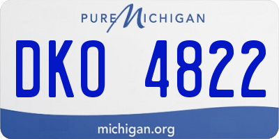 MI license plate DKO4822