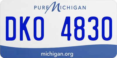 MI license plate DKO4830