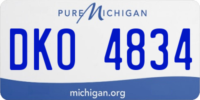 MI license plate DKO4834
