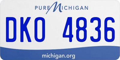MI license plate DKO4836