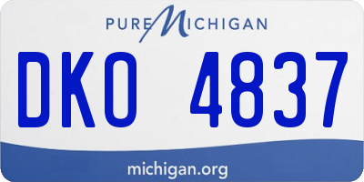 MI license plate DKO4837