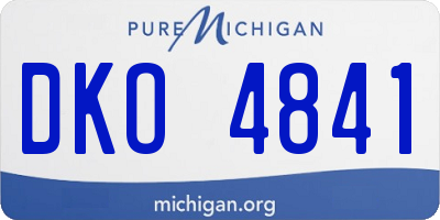 MI license plate DKO4841