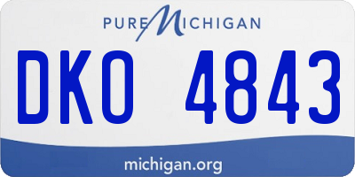 MI license plate DKO4843