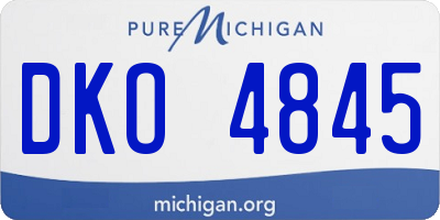 MI license plate DKO4845