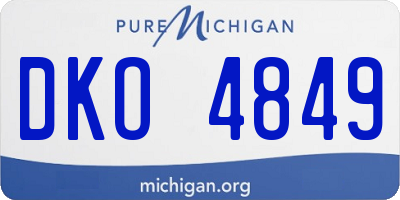 MI license plate DKO4849