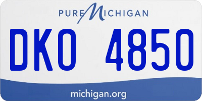 MI license plate DKO4850