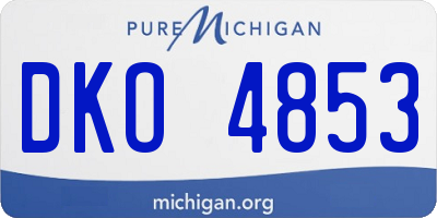 MI license plate DKO4853