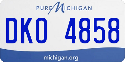 MI license plate DKO4858