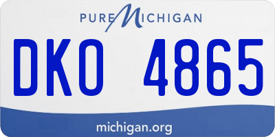 MI license plate DKO4865