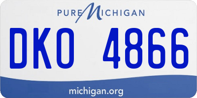 MI license plate DKO4866