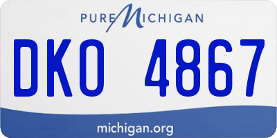 MI license plate DKO4867