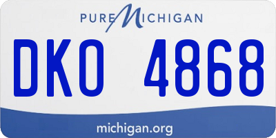 MI license plate DKO4868