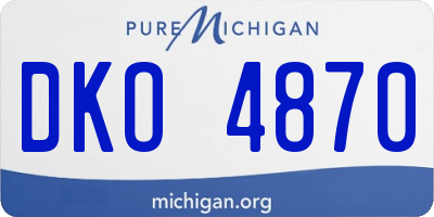 MI license plate DKO4870