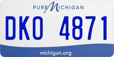 MI license plate DKO4871
