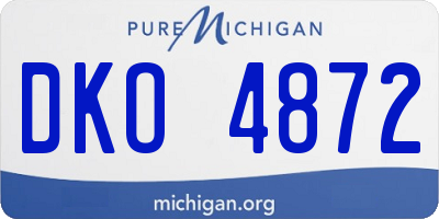MI license plate DKO4872