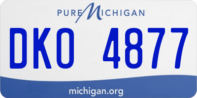 MI license plate DKO4877