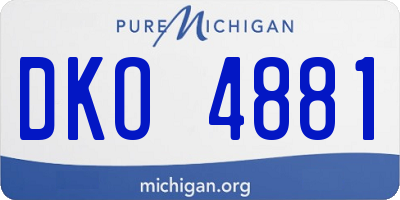MI license plate DKO4881