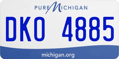 MI license plate DKO4885