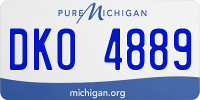 MI license plate DKO4889