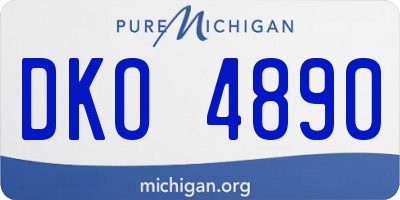 MI license plate DKO4890