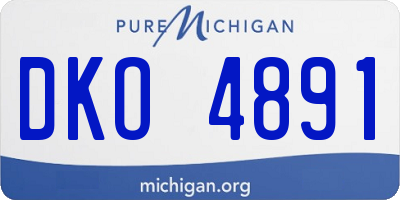 MI license plate DKO4891