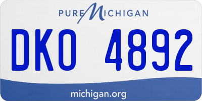 MI license plate DKO4892