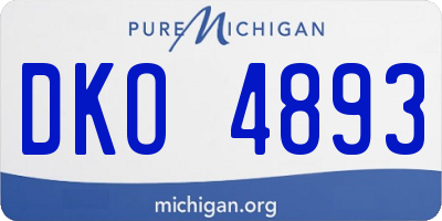 MI license plate DKO4893