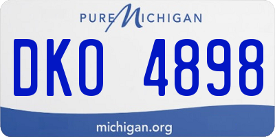 MI license plate DKO4898