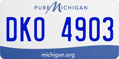 MI license plate DKO4903