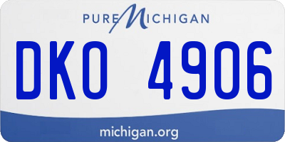 MI license plate DKO4906