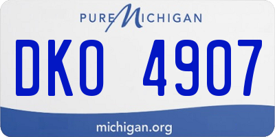 MI license plate DKO4907