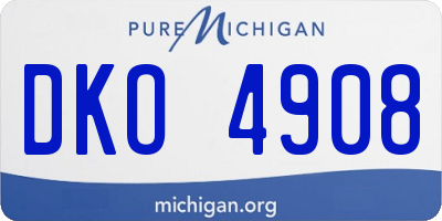 MI license plate DKO4908