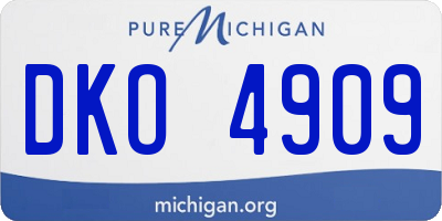 MI license plate DKO4909