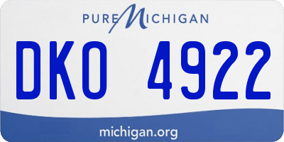 MI license plate DKO4922