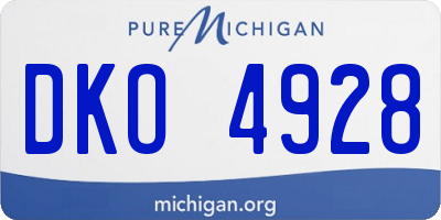 MI license plate DKO4928