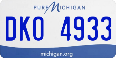MI license plate DKO4933