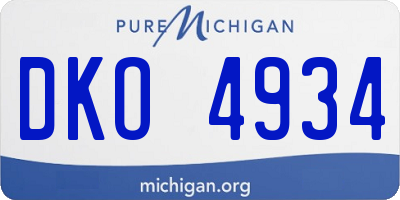MI license plate DKO4934