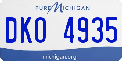 MI license plate DKO4935
