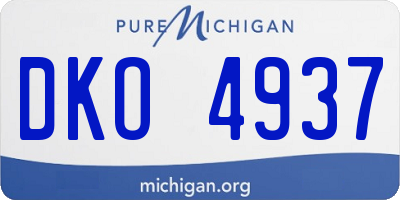 MI license plate DKO4937