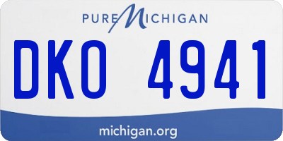 MI license plate DKO4941