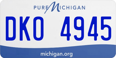 MI license plate DKO4945