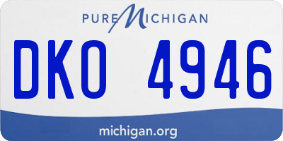 MI license plate DKO4946