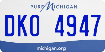 MI license plate DKO4947